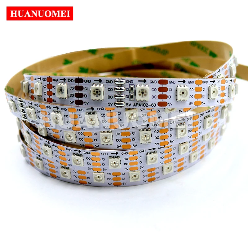 

5M 60LEDs/m APA102 LED Strip Smart Digital Pixel Light TV,APA102 IC built-in the 5050 SMD RGB LED;White PCB,Non-waterproof IP20