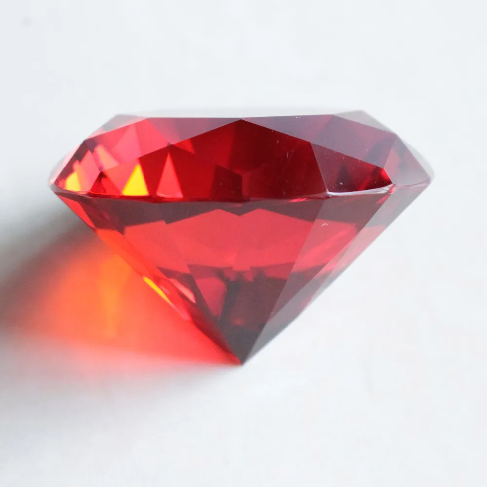 6cm Ruby Red Color Crystal Glass Diamond Paper Weight  Miniature Gorgeus Crystal Wedding Decoration Wedding Valentine Gifts