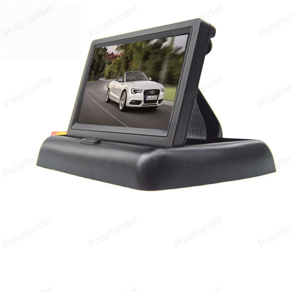 Moniteur de voiture pliable, écran LCD couleur HD TFT 4.3 pouces, capteur vidéo de stationnement, sauvegarde pour caméra de recul, 12V