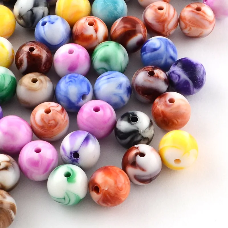 500 g Colorful Acrylic Round Beads 8mm 10mm 12mm 14mm 16mm Bead for Jewelry Making DIY bracelet  necklace Wholesale F60