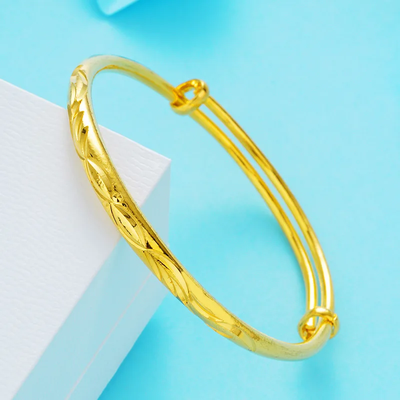 OMHXFC-pulsera de oro de 24KT para mujer y niña, besándose brazalete con diseño geométrico de pez, ideal para fiesta de cumpleaños o boda, regalo europeo, venta al por mayor, BE104