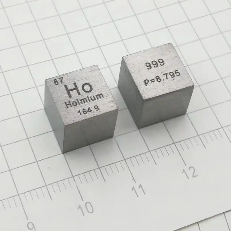 Holmium Cube 10mm Density Metal Cubic 99.9% Pure Ho for Element Collection Hobby