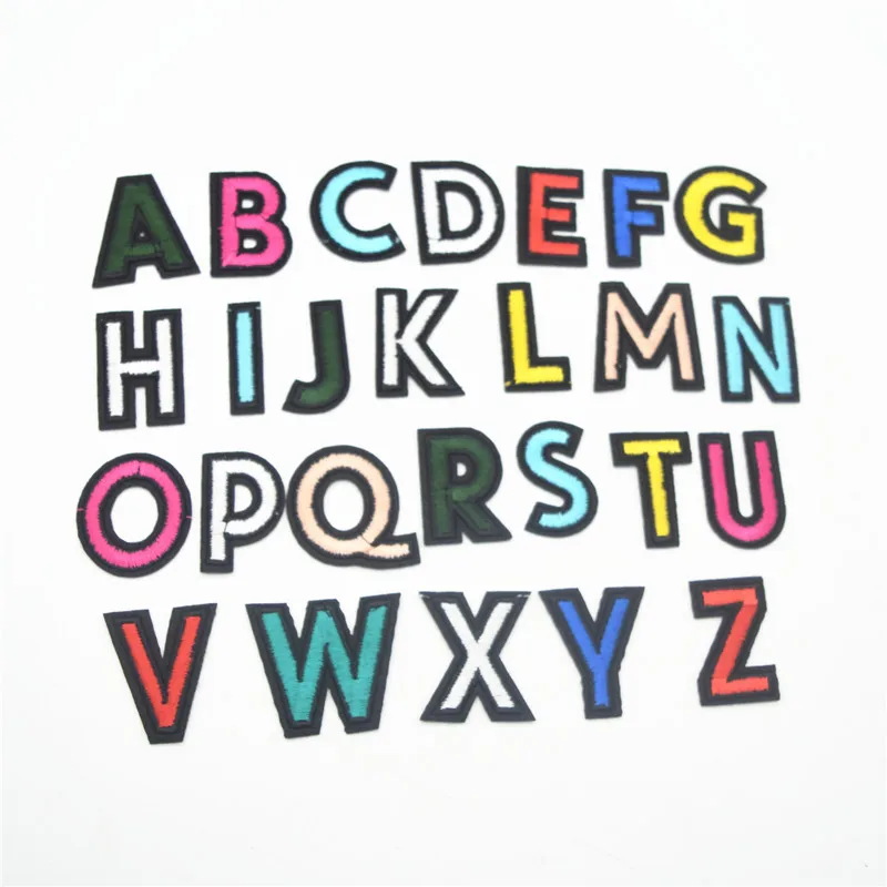 

260pcs Letter A-Z Embroidered Colorful Alphabet English Letter DIY Applique Patch