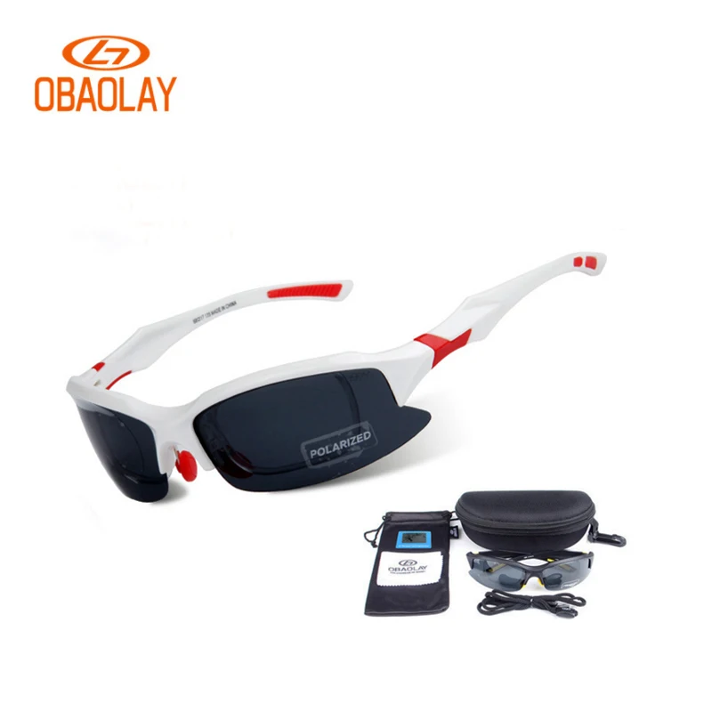 OBAOLAY Polarized Cycling Glasses Men Bicycle Sunglasses UV400 Bike Eyewear Women Outdoor Sport Goggle Windproof MTB glasses