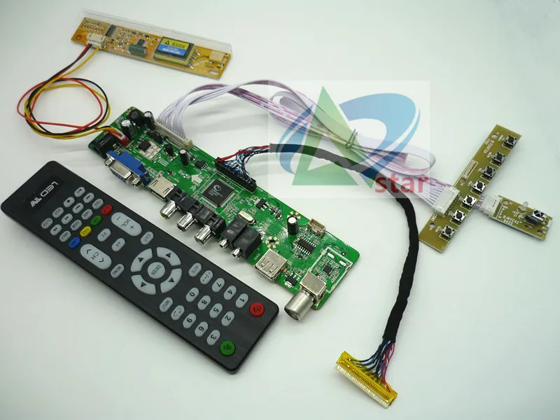 

TV+HDMI+VGA+AV+USB+AUDIO TV LCD driver board 15.4" B154SW01 LTN154P1-L01 LTN154P1-L02 1680*1050 LCD controller board DIY kits