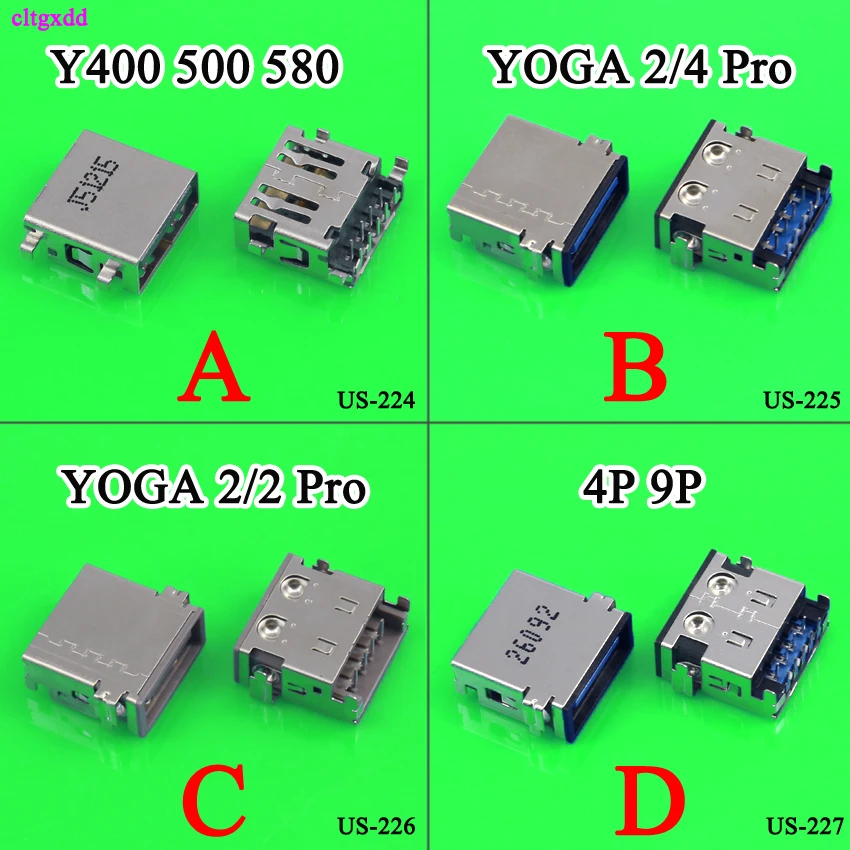 

cltgxdd USB 2.0 3.0 4Pin 9Pin Female Socket Connector Data Charging Plug For Lenovo Laptop Yoga 2 11 11S 4 Pro Y400