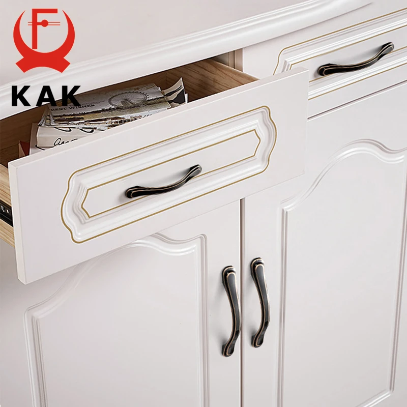 KAK Ivory White Kitchen Cabinet Handles European Style Cupboard Door Pulls Drawer Knobs Fashion Solid Furniture Handle Hardware