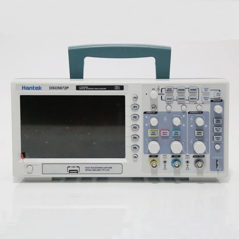 Free shipping  Hantek DSO5072P Digital storage oscilloscope 70MHz 2Channels 1GSa/s 7'' TFT LCD