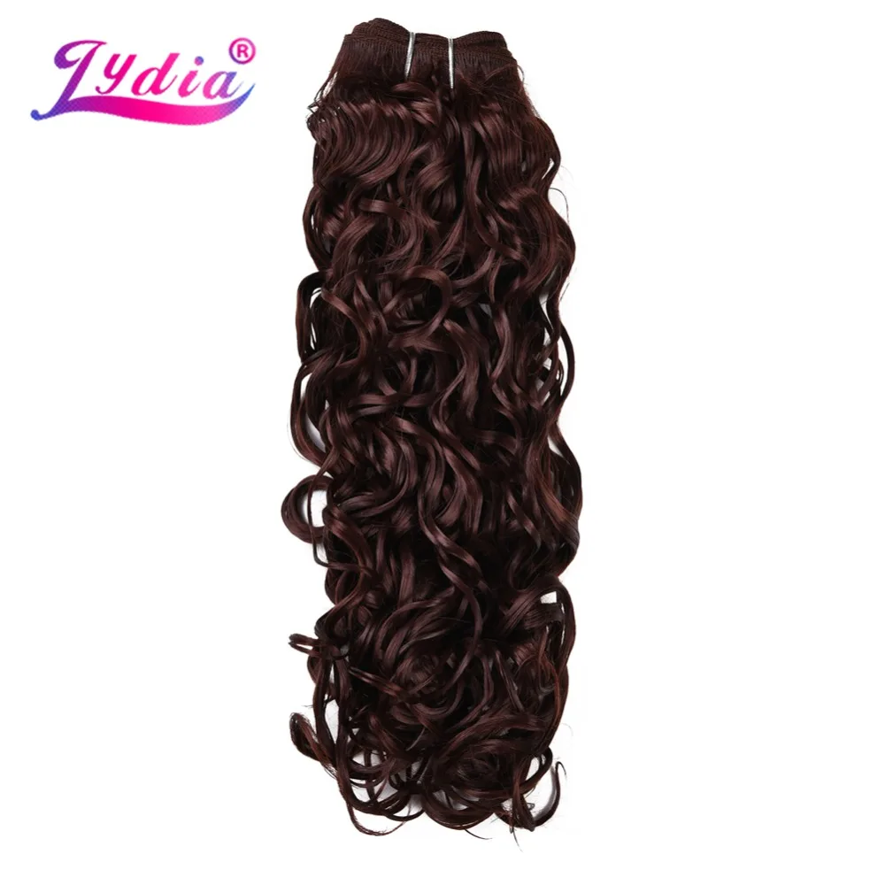 Lydia 1 pz estensioni dei capelli ondulati d'acqua sintetica 18 "-24" fasci di tessitura con doppia trama cucire nella tessitura dei capelli per le donne bionde