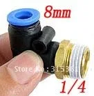 

Free Shipping 100PCS A Lot 1/4'' Thread to 8mm Push in to Connect Elbow Pneumatic Fitting