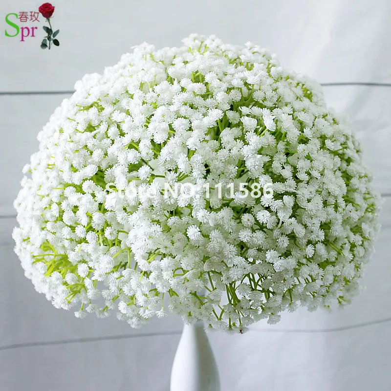 

SPR Plastic Gypsophil Babysbreath Artificial Fake Flower ball wedding backdrop centerpiece Arrangement Home Table Decor floral