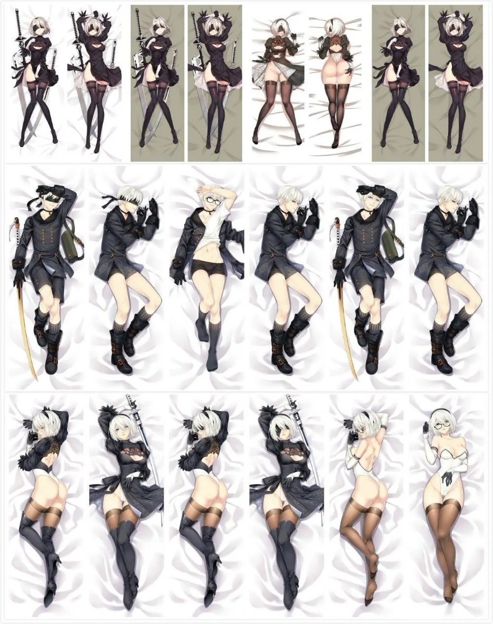 

New Hot Game Dakimakura NieR:Automata YoRHa 2B Hugging Body Pillow Cover Case Bedding Covers