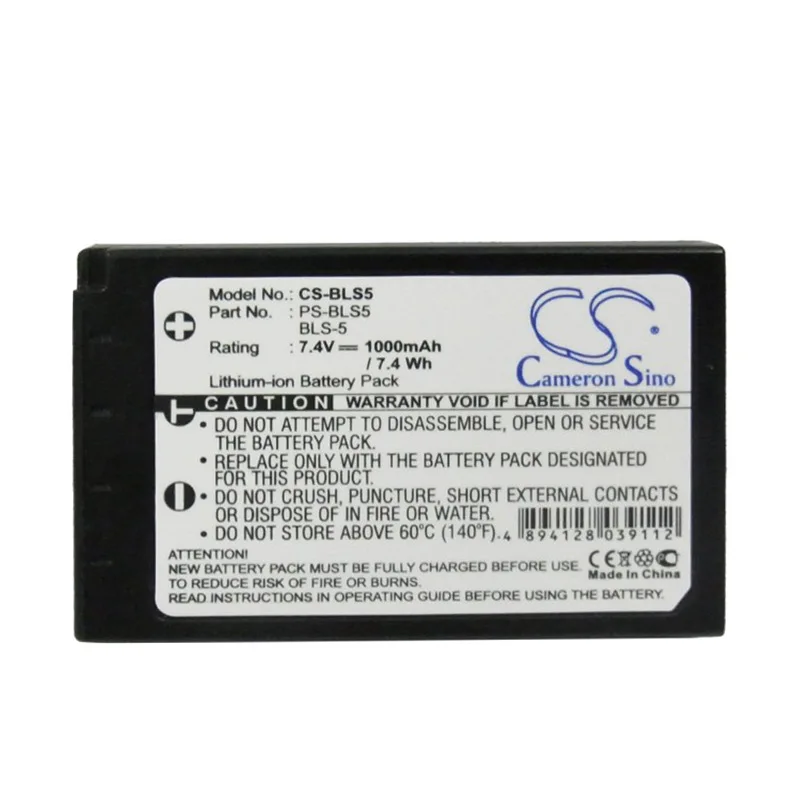 Cameron Sino 1000mah battery for OLYMPUS PEN E-PL2 E-PL5/6/7/M10 BLS-5 Stylus 1 PEN E-PL6  E-PM1 Camera Battery