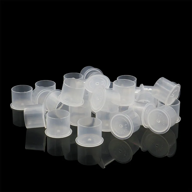 100 STUKS Wegwerp Microblading Steady Plastic Tattoo Inkt Cups 4 maten Permanente Make-Up Pigment Clear Houder Container Cap