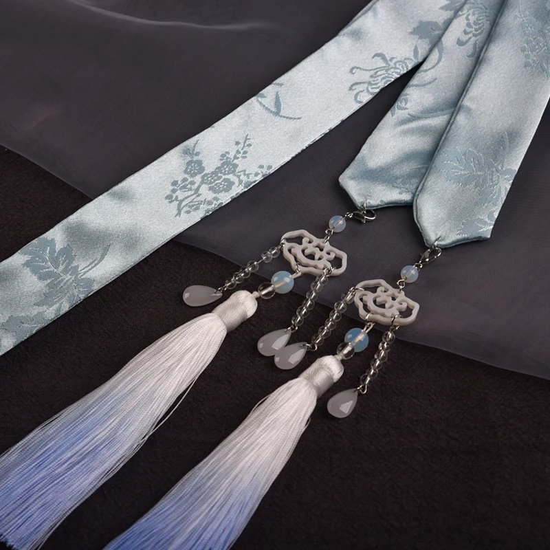 Tóc Phong Cách Cổ Kính Phụ Kiện Tóc Hanfu Mũ Đội Đầu Ruy Băng Đầu Dây Nữ Tua Rua Streamer