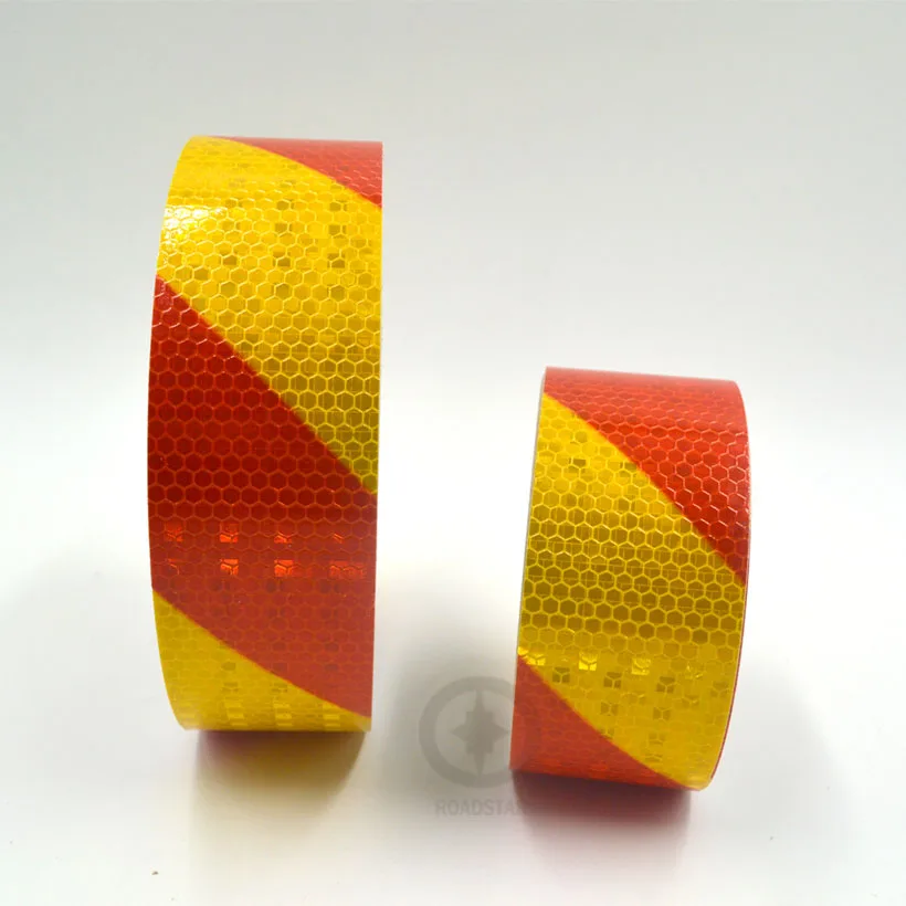 Roadstar Self-Adhesive Reflective Warning Tape 5cmx10m Small Shining Square Reflector Yellow Red Color for Car & Motorcycle