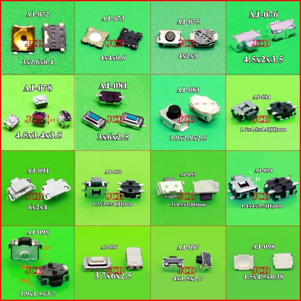 cltgxdd 16models to choose 5pcs Tactile Button Micro Switch Button for Nokia/Moto/HTC/iPhone/MP3/4x4 4x2 3x6x2.5 4.5x4.5 6x2