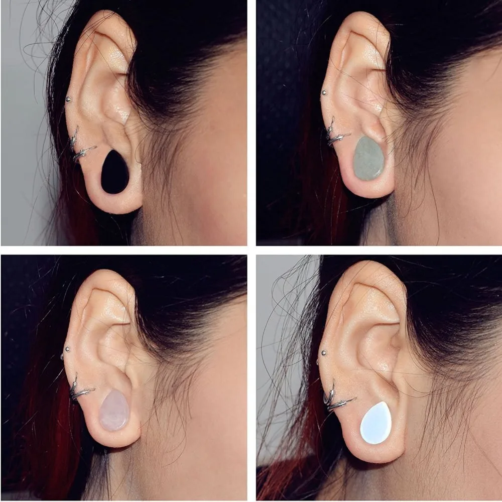 Modrsa 1pair Tdrop Plugs And Tunnels Natural Stone Earring Gauges Ear Expanders Stretcher Ear Piercing Body Jewelry