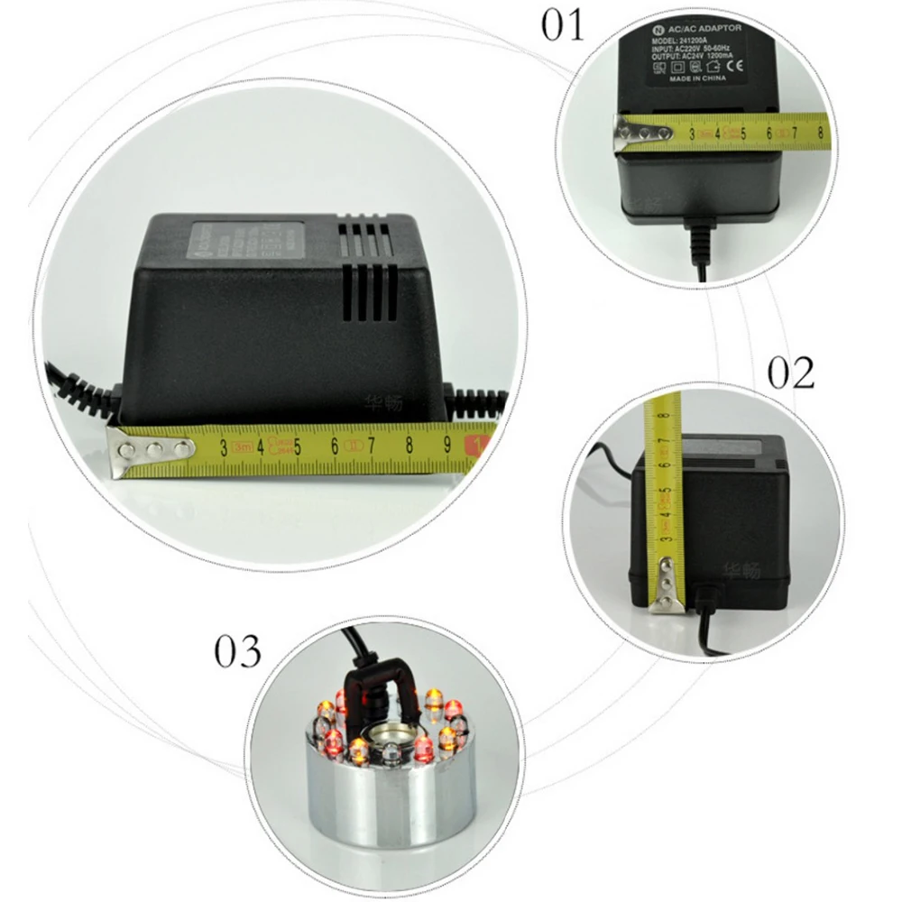 미니 초음파 가습기 1 헤드 공기 분무기 12 LED 다채로운 램프, 안개 물 분수 연못 분무기 디퓨저
