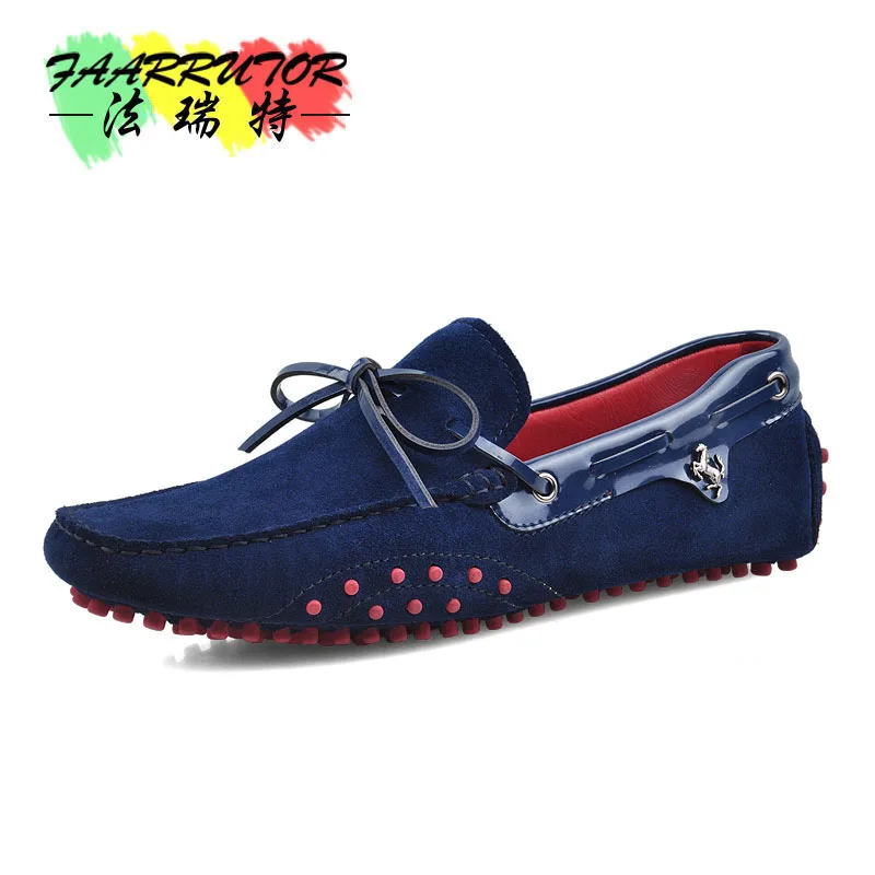 

Brand New US 6-11 Big Size 45 Cow Suede Leather Mens Lace Up Loafers Casual Moccasin Boat Shoes