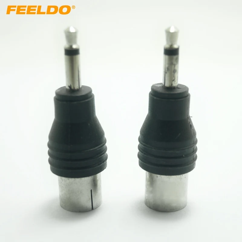 

FEELDO 2Pcs Car Auto Motor 3.5mm TRS Connector to IEC (Female) Adaptor Plug#1547