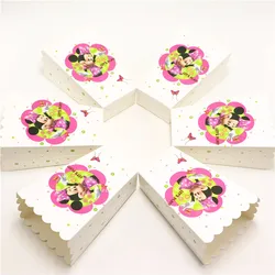 Disney Minnie Mouse 6pcs/lot Paper Popcorn Box Event Party Candy Gift Box Boy Girl Birthday Party Disposable Snack Box Supply