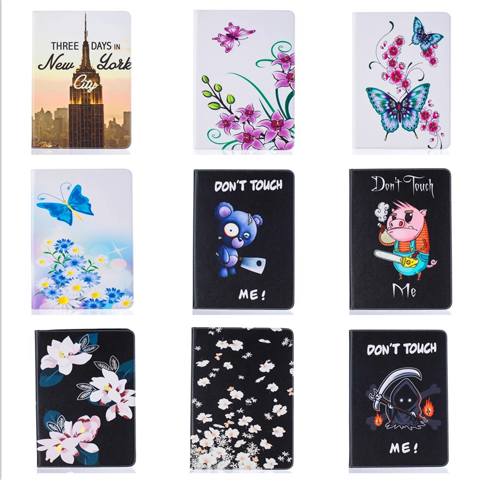 

Fashion Flower Cartoon Animal Elephant Leather Stand Flip Smart Case for Samsung Galaxy Tab S2 8.0 T710 T715 Tablet Book Cover #