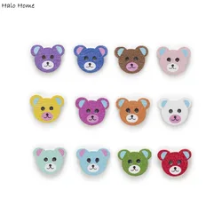 30pcs Mixed Bear Head Serie Wood Buttons Sewing Scrapbooking Clothing Headwear Handmade Crafts Home Decor Accessories DIY