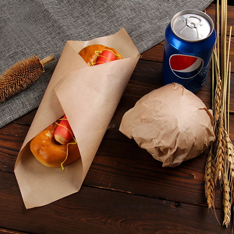 Disposable Wrapping Kraft Paper, Burger Packing Paper, Food Grade, Bakery Oil-Absorbing Paper, Hotdog Nontoxic Package Tools