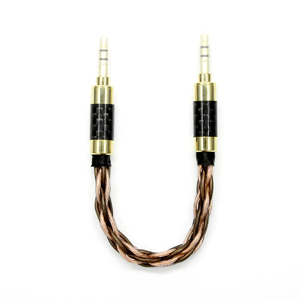 100% New 10cm AUX Cable 3.5mm Male to 3.5mm Male 8 core braided Stereo Audio Cable For Walnut V2/V2S Zishan Z1/Z2 Amplifier MP3