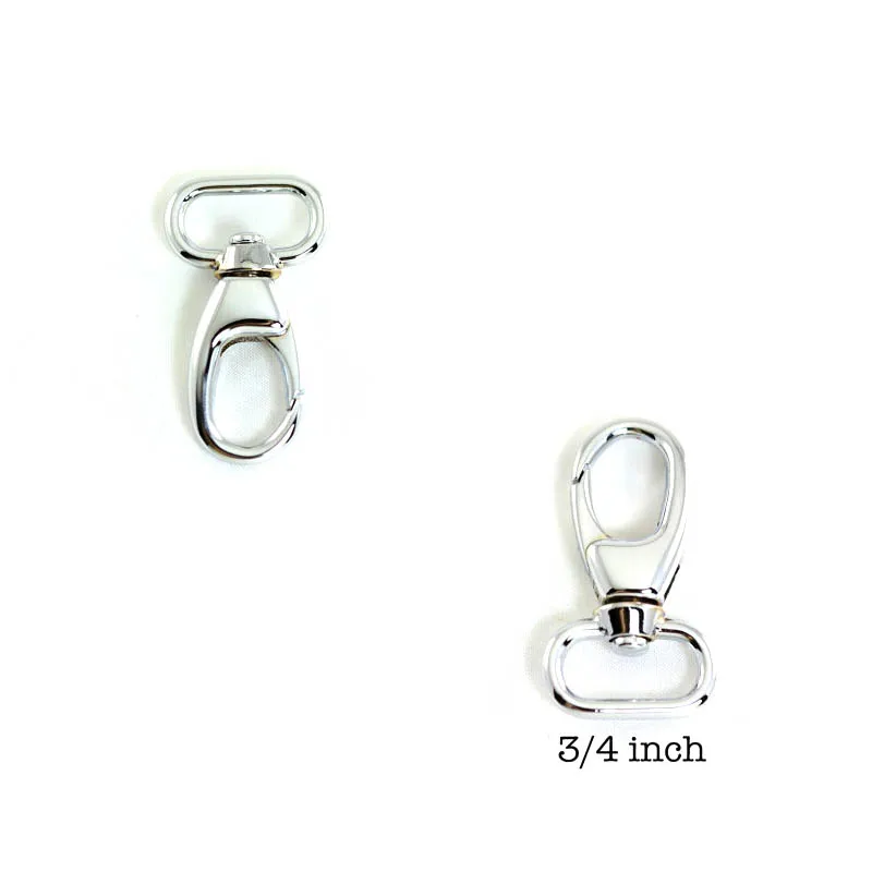 

3/4 inch (20mm) inside wide Lobster Snap - Nickel Lobster Swivel Clasps