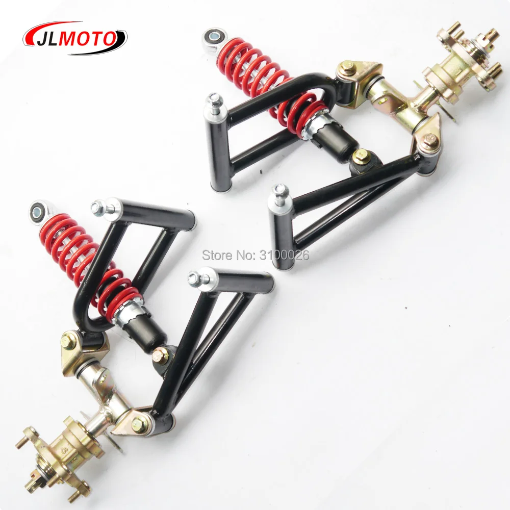 1Set Suspension Swing Arm Upper/Lower A Arm Steering Knuckle Spindle with Brake Disc 4 STUD Wheel Hub Fit For Buggy ATV UTV Part