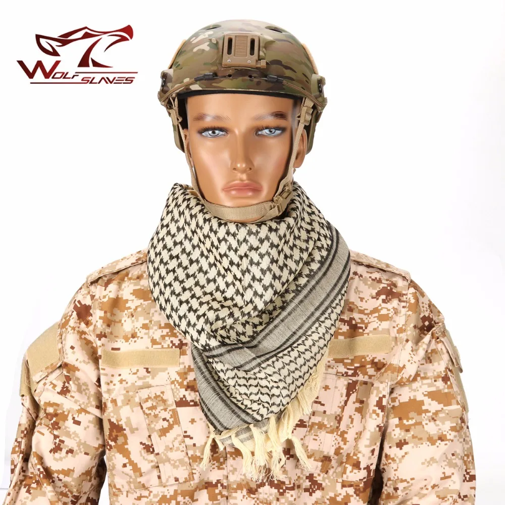 Scarve Neck Wrap Hunting Scarf 100% Cotton Thick Muslim Hijab Tactical Desert Arabic Head Scarf Arab Scarves 5 colors