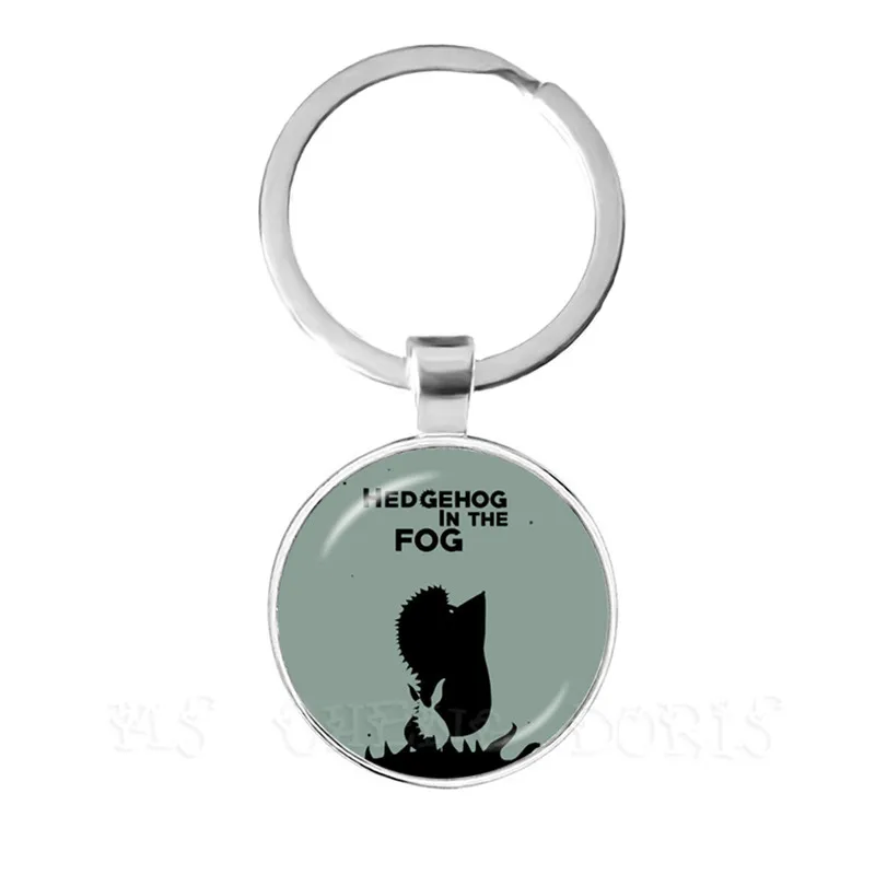 Little Hedgehog In The Fog Key Chains 25mm Glass Dome Keychain Cute Animal Keychain Creative Jewelry For Women Men Kids Gift