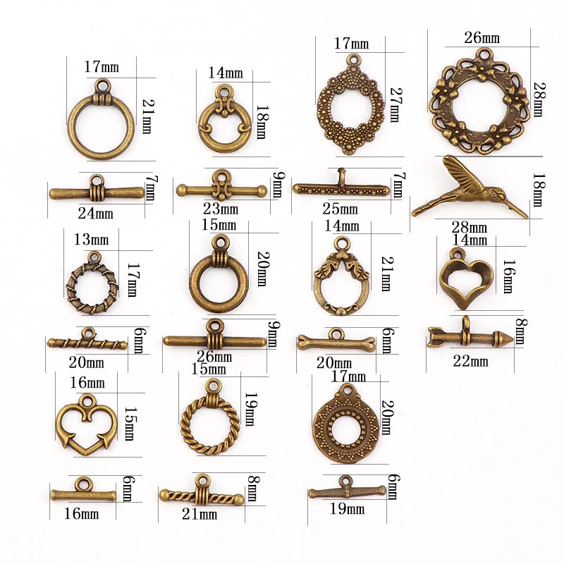 10 sztuk moda antyczny brąz kolor OT przełączanie klamry złącza Fit bransoletka naszyjnik zatrzaski DIY komponenty do biżuterii akcesoria