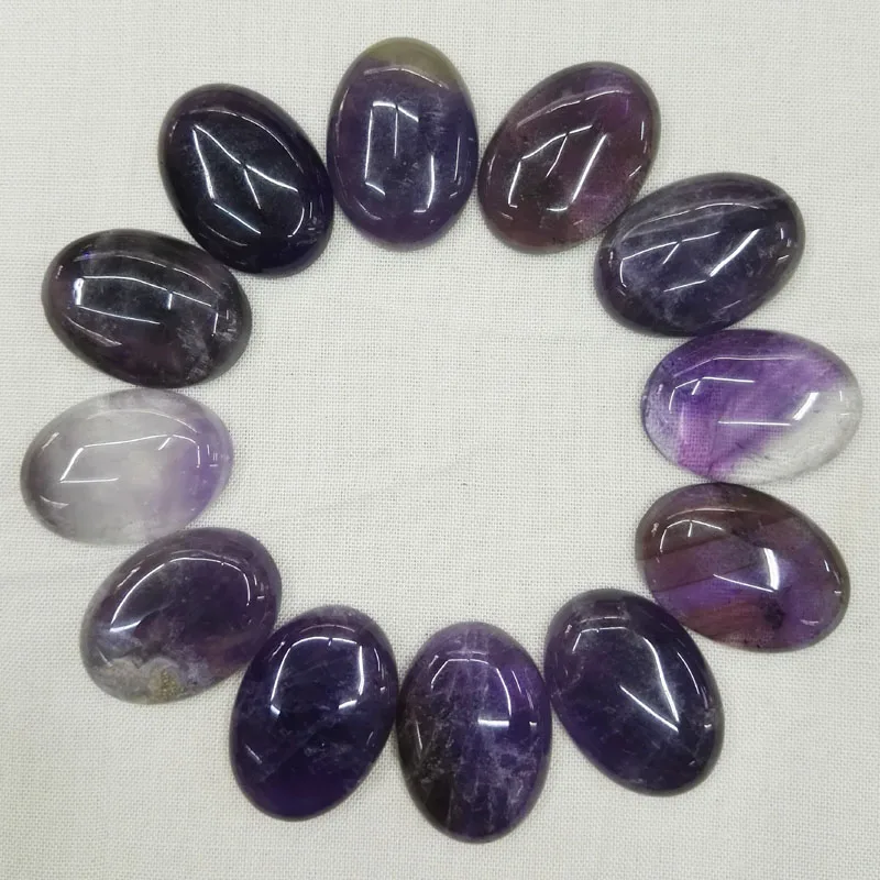 fashion Amethyst natural stone beads for jewelry making 25X18MM cab cabochon charms Jewelry bead 12Pc diy Good quality wholesale