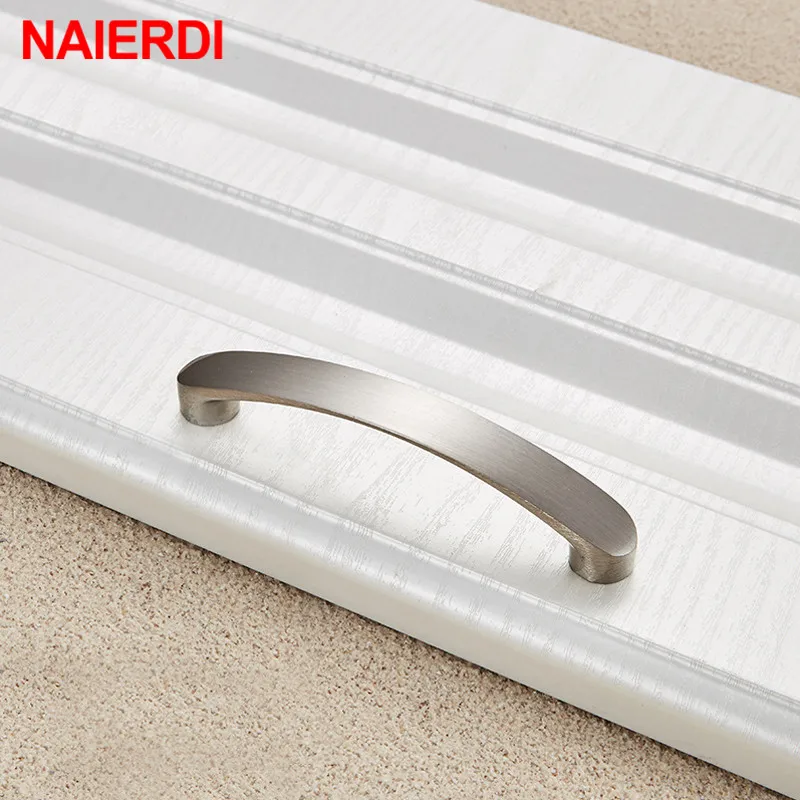 NAIERDI Cabinet Handles Knobs Aluminum Alloy Door Kitchen Knobs Brushed Cabinet Pulls Drawer Modern Furniture Handle Hardware