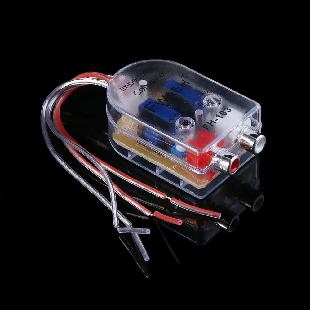 1pc New 12V RCA Car Stero Radio Converter Speaker High To Low Amplifier Audio Impedance Converter