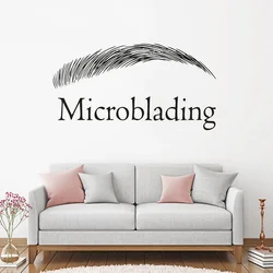 Eyebrows Microblading Logo Wall Sticker Beauty Salon Interior Decor Brows Design Vinyl Wall Decal Microblading Sign Poster AZ672