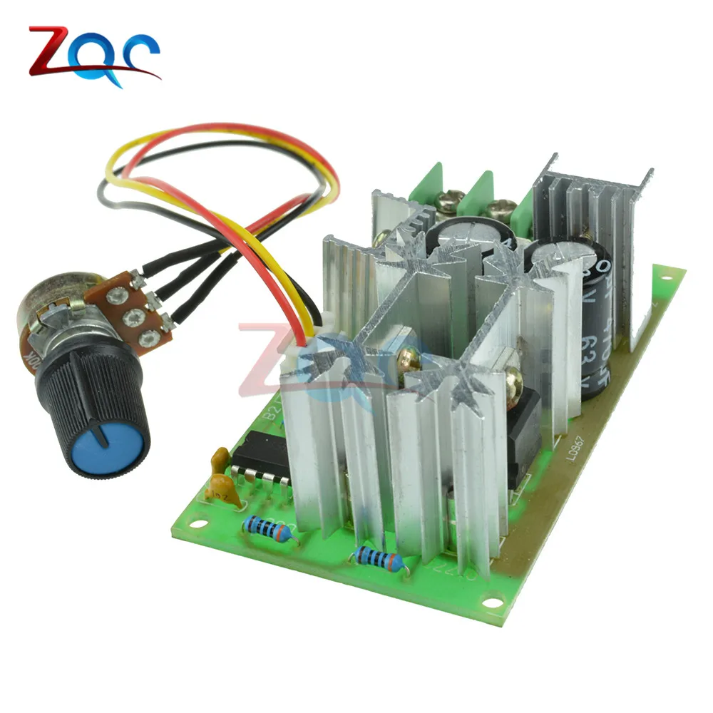 DC 10-60V 20A 1200W PWM Motor Speed Controller Switch Current Voltage Regulator High Power Driver Motor Speed Control Module