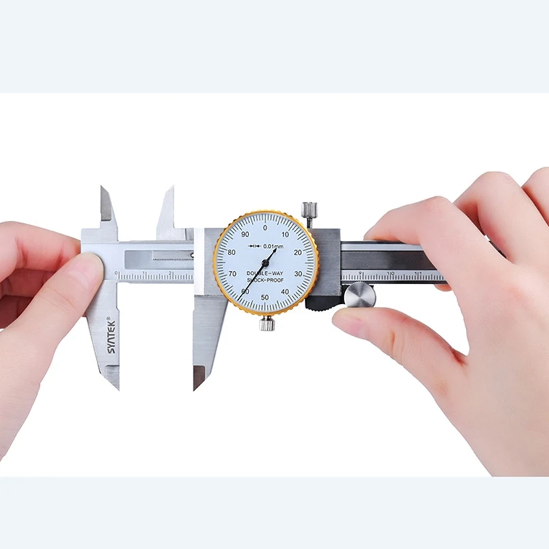 0-200mm/8 Inch Metric Gauge Measuring Tool Dial vernier caliper Shock-proof Stainless Steel Vernier Caliper 0.01mm Dial Calipers