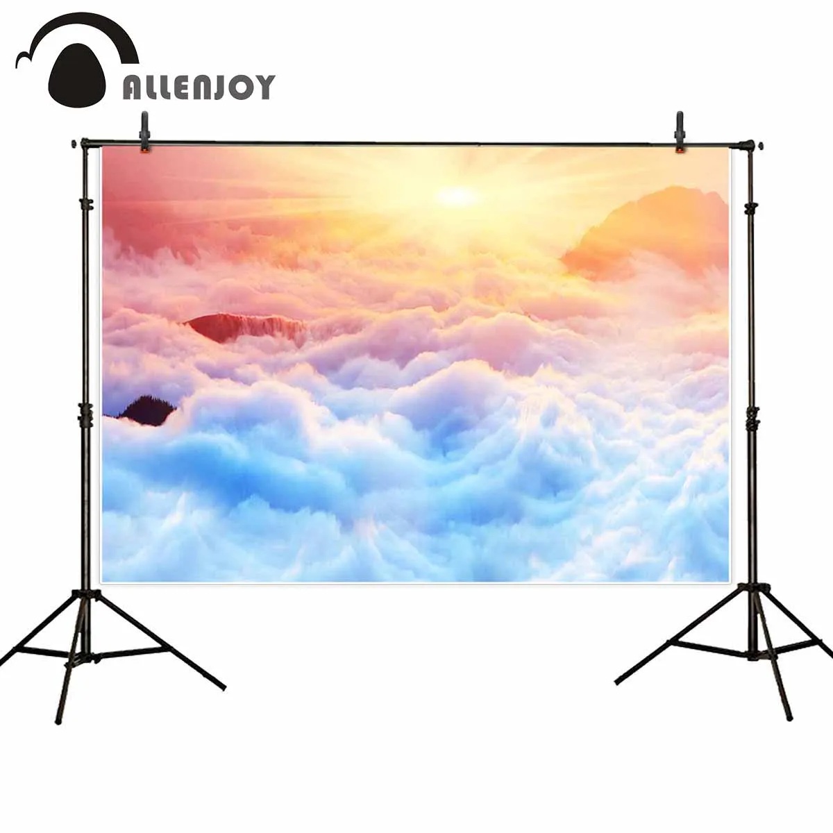 Allenjoy – arrière-plan de photographie professionnelle, magnifique aube au-dessus de la mer, brouillard, dessus de montagne, magnifique arrière-plan pour séance photo