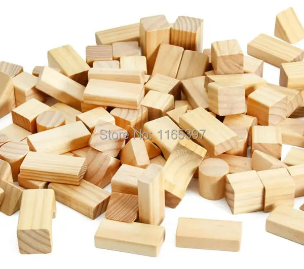 Free ship 1 Set of 100pc children kids natural Wooden build blocks Montessori sensorial early development  Educational material