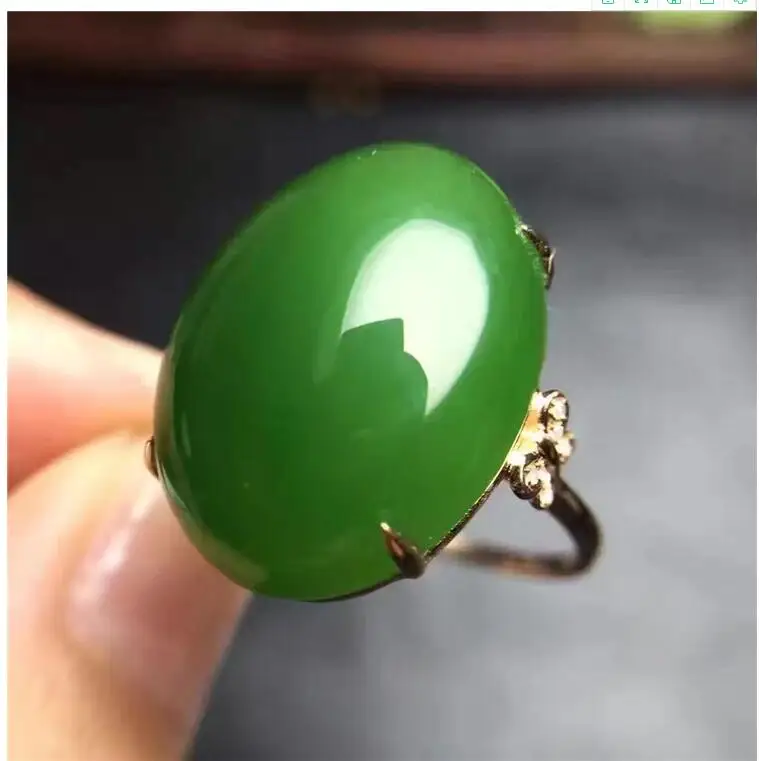 Free shipping Woman Ring Natural Hetian Jasper Ring 925 sterling silver Ring Wholesales Fine jewelry  10*14mm Gem Size