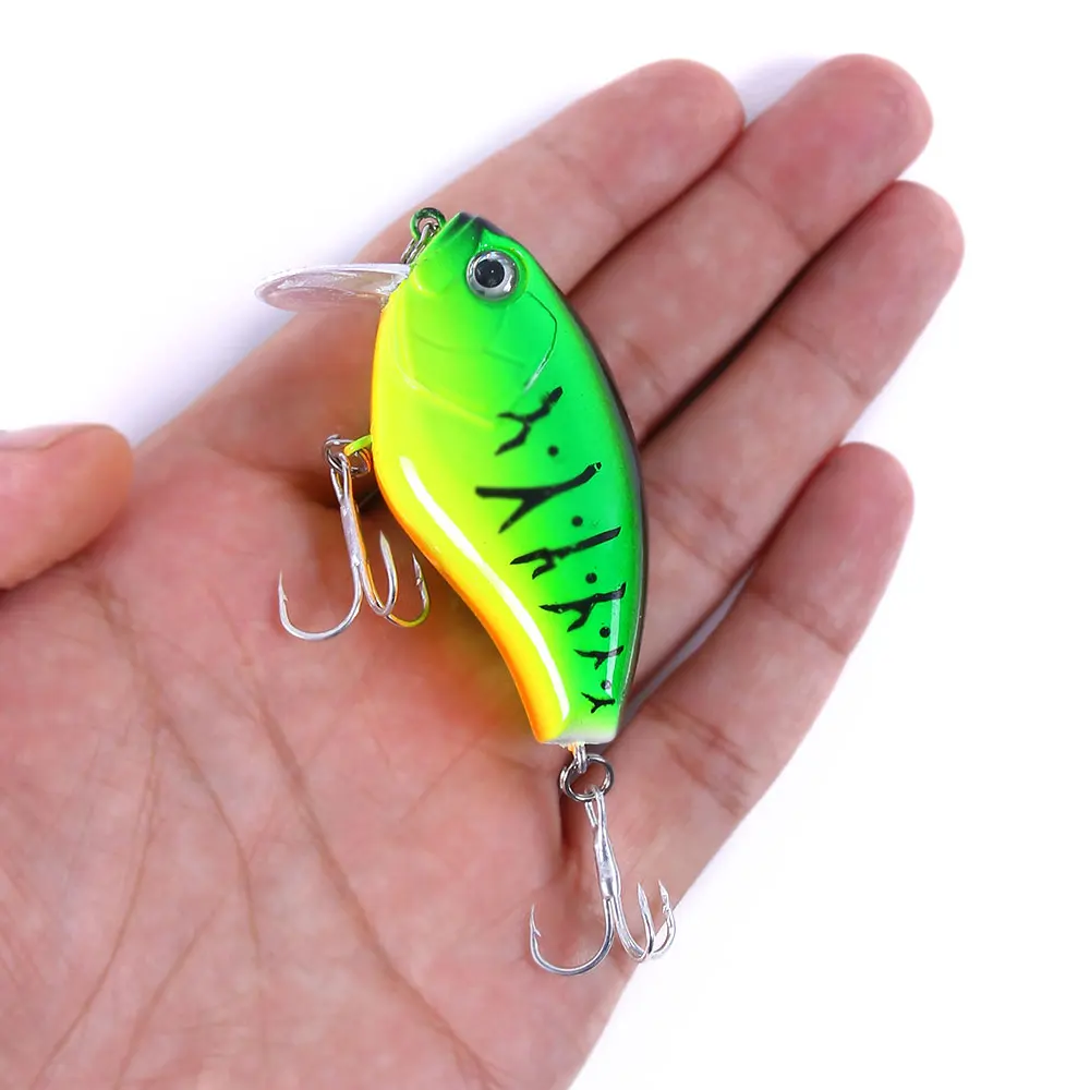 HENGJIA Floating Shallow Diving 0.5-1M Crankbait Fishing Lures 17g/60mm Lifelike Wobblers With 6# Hooks isca artificial peche