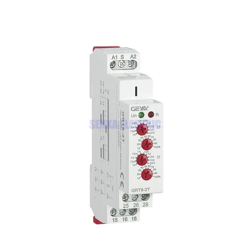 Multi-function 4-Knobs Din Rail 2 Groups DC AC 12V 24V 220V Mini Timer Relay Switch Time Delay Relays