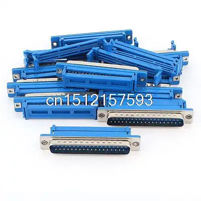 10Pcs Parallel Port DB37 Male IDC Plug Flat Ribbon Cable Connector