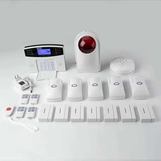 Wireless GSM Alarm System With Strobe Siren SOS Button