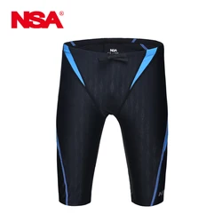 NSA Swimsuit Boys Swimwear Men Swim Trunks Boxer Mens Professional Swimming Trunks Shorts  Competition Sharkskin Swimsuit