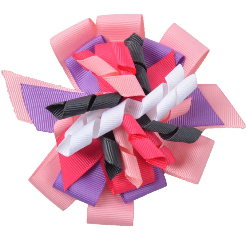 

Girls Hairbows Layered Korker Hair Accessories Bows Clips Ribbon Boutique Bowknot Pony Tail Corker Hairband Kids Hairclips 10PCS